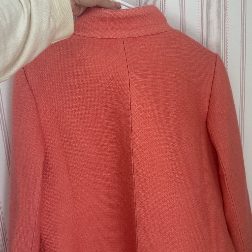Coral Coat with Arrow Pattern Lauren moffat Anthropologie - Picture 4 of 6